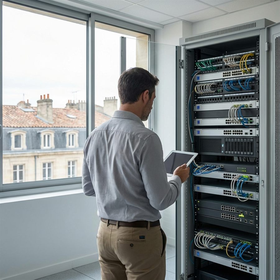 Infrastructure NITRO-IT organisée en baie réseau